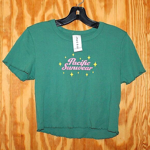 NWT Pacsun "Pacific Sunwear" Baby Tee - Size M - 100% Cotton - Picture 1 of 3